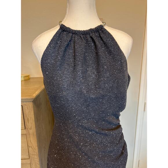 Eliza J |  Charcoal Gray  Cocktail Halter Dress | 8 - Picture 5 of 14
